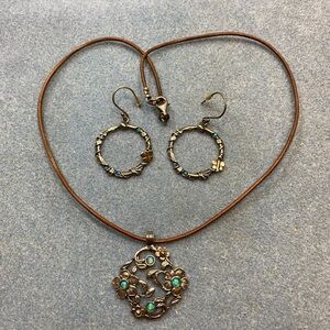 925 silver floral opal butterfly necklace and earrings set